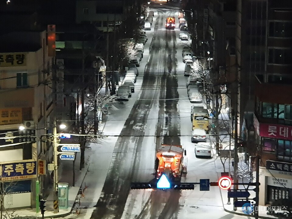 제설 작업 모습(영주시)