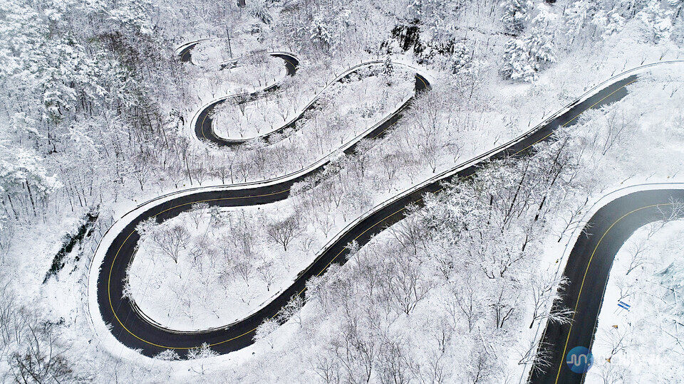 보발재 설경(단양군)