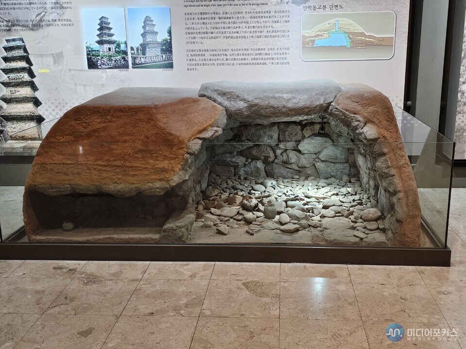 안동시립박물관에 공개한 고려장 모형(김진 기자)